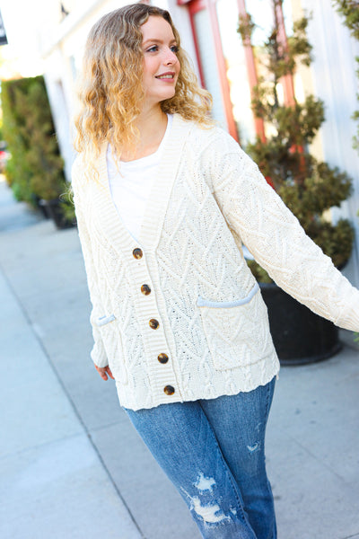 You've Got It Cream Button Down Boyfriend Cardigan