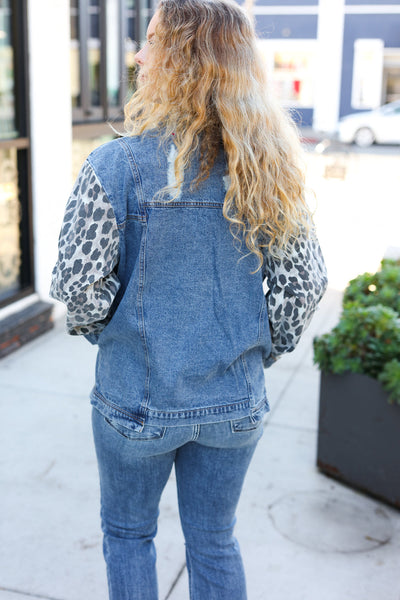 Give It Your All Denim Animal Distressed Jean Jacket