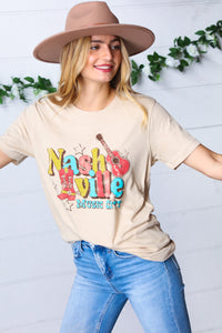 Oatmeal Cotton Nashville Graphic Tee