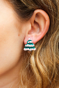 Christmas Tree Clay Stud Earrings