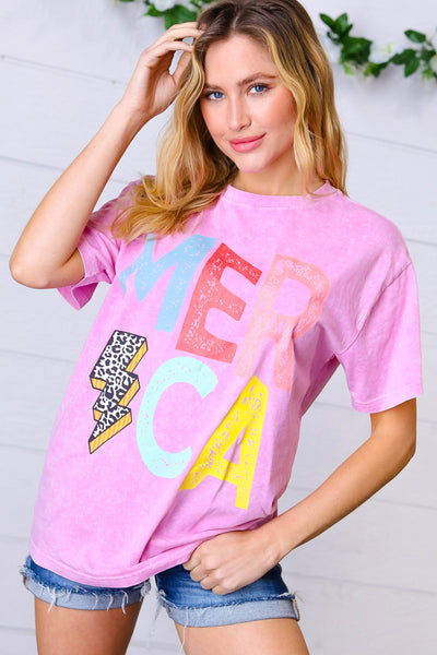 Hot Pink America Graphic Tee