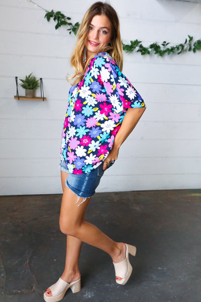 Multicolor Flower Power Woven Top