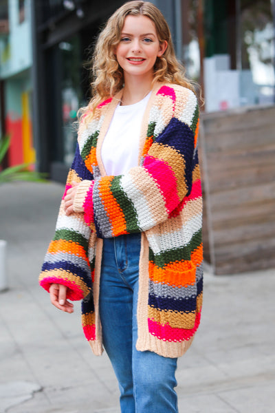 Take All of Me Multicolor Hand Crochet Chunky Oversized Cardigan