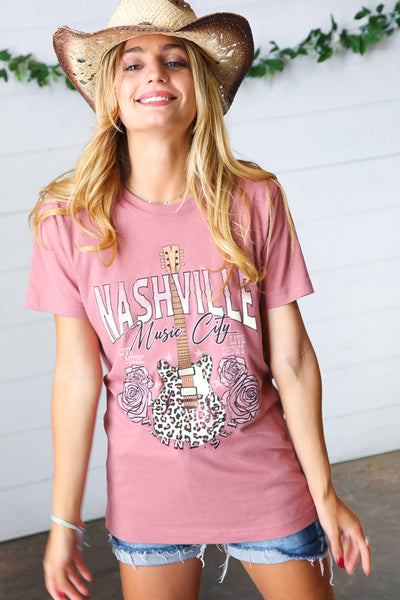 Rose Cotton NASHVILLE Music City Graphic Tee