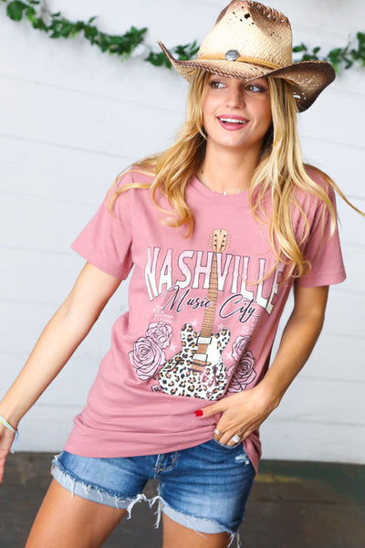 Rose Cotton NASHVILLE Music City Graphic Tee