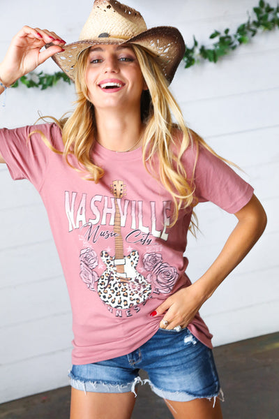 Rose Cotton NASHVILLE Music City Graphic Tee