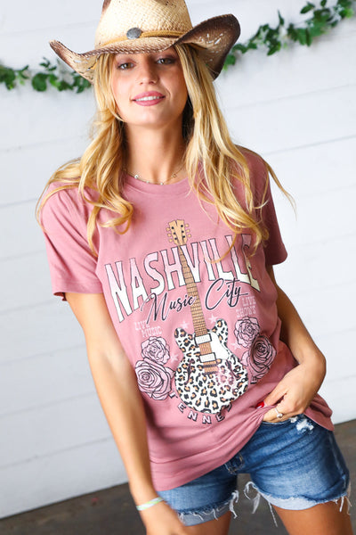 Rose Cotton NASHVILLE Music City Graphic Tee