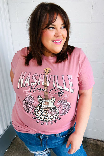 Rose Cotton NASHVILLE Music City Graphic Tee