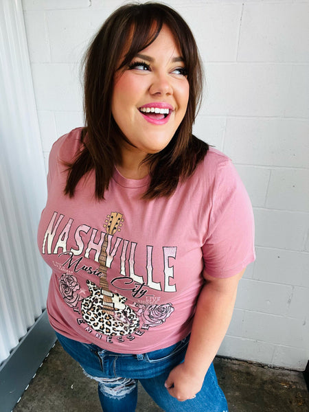 Rose Cotton NASHVILLE Music City Graphic Tee