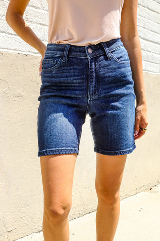 Judy Blue Dark Wash High Rise Tummy Control Shorts