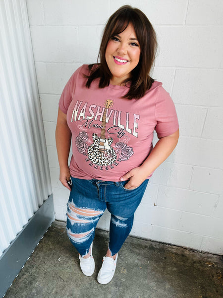 Rose Cotton NASHVILLE Music City Graphic Tee