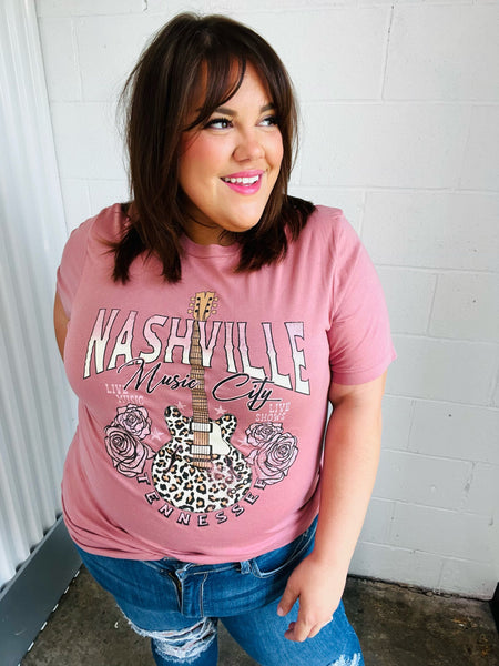 Rose Cotton NASHVILLE Music City Graphic Tee