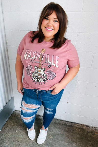 Rose Cotton NASHVILLE Music City Graphic Tee