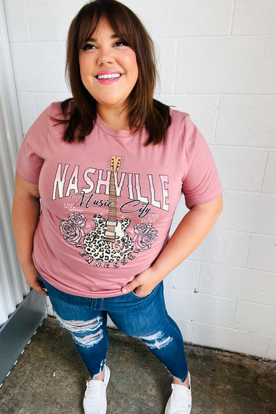 Rose Cotton NASHVILLE Music City Graphic Tee