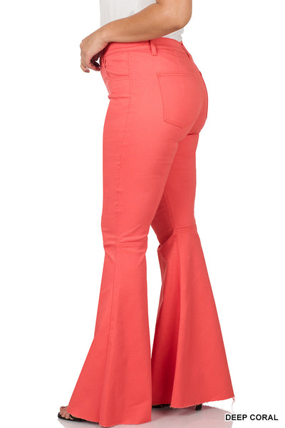 All You Need Coral High Waist Flare Leg Denim Jeans