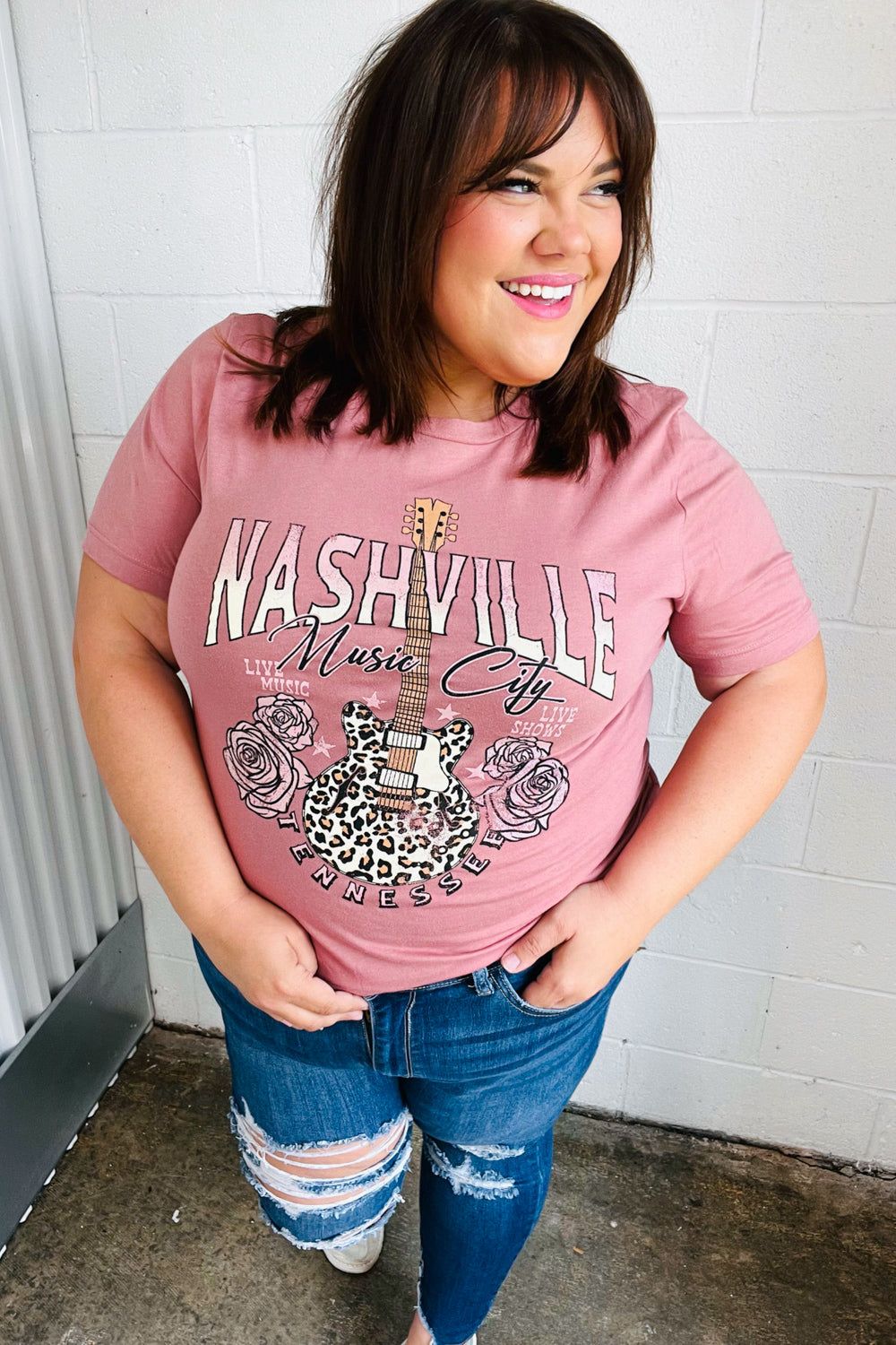 Rose Cotton NASHVILLE Music City Graphic Tee