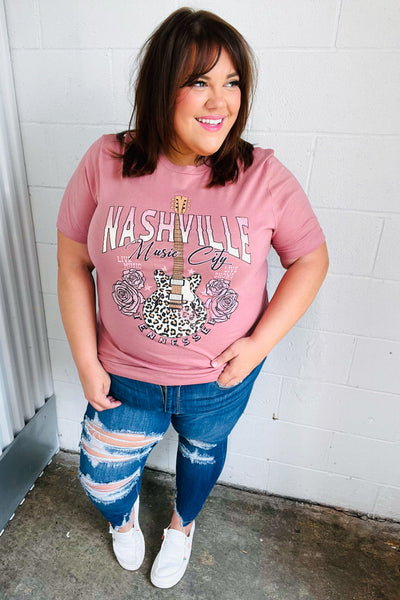 Rose Cotton NASHVILLE Music City Graphic Tee