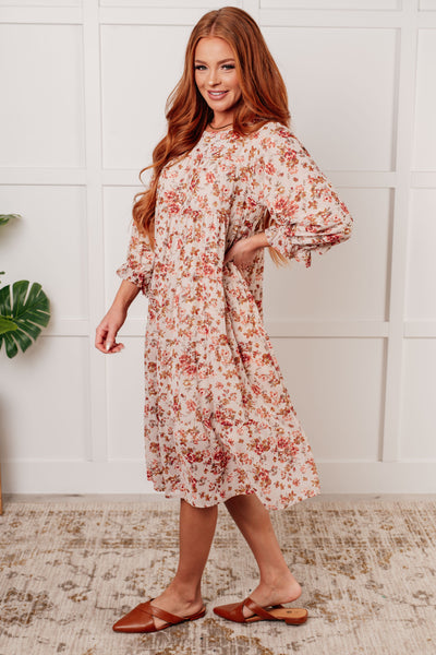 Next to You Balloon Sleeve Floral Dress