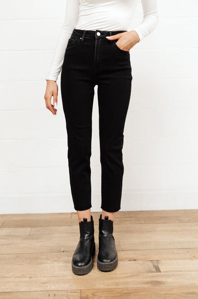 High Waist Mom Fit Jeans In Black