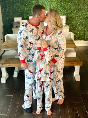 Matching Christmas Pajama Winter Moose